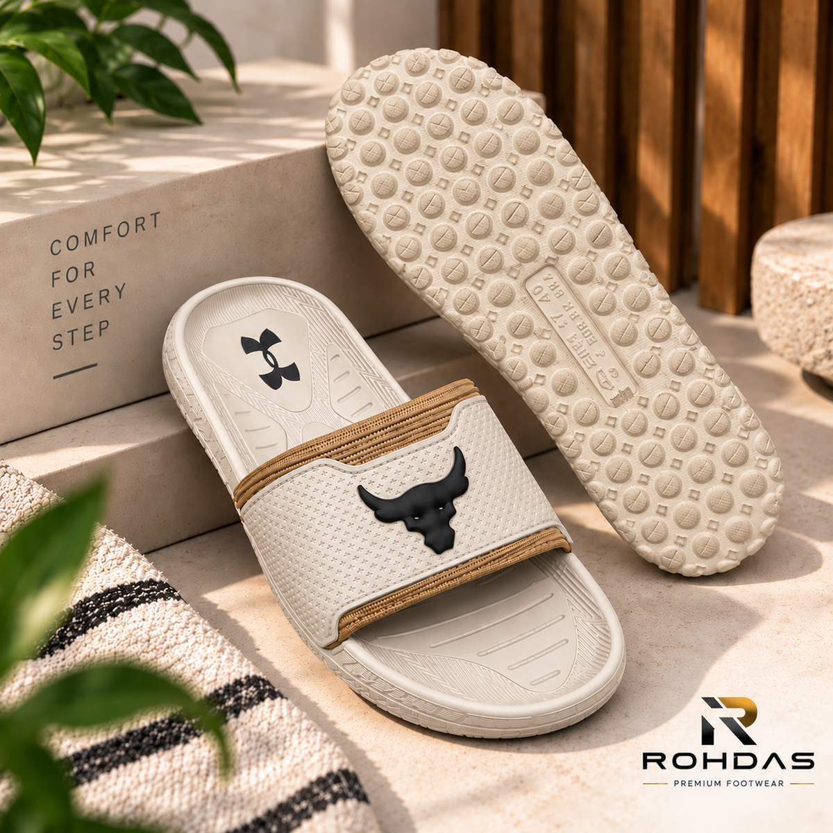 Trending Skin Bull Slides - Men's Premium Comfort Slip-On Sandals