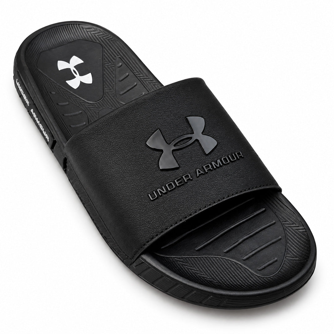 Premium Black Comfort Slides for Men - Soft Sole Anti-Slip Slippers - Free COD