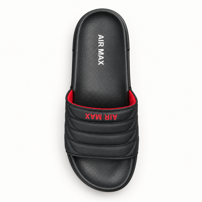 Black Slides for Men | Comfortable Casual Slippers & Chappal