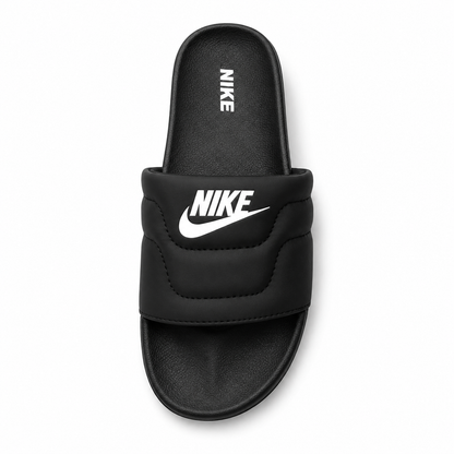 Premium Comfort Slides – Black Stylish Cushioned Slip-On Sandals