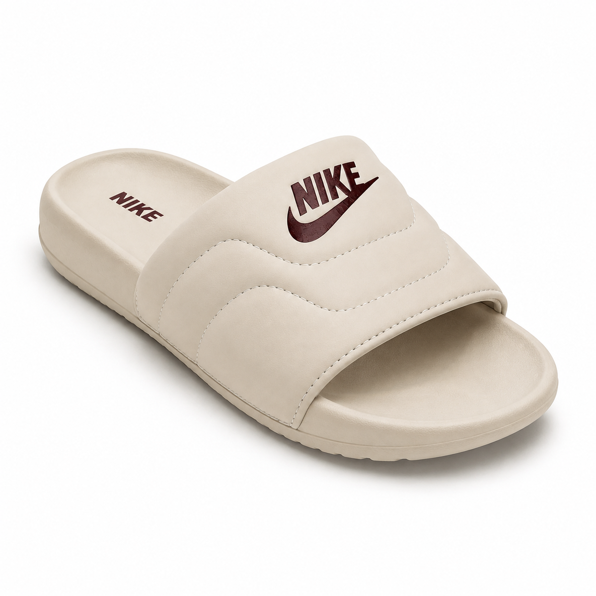 Premium Comfort Slides – Beige Stylish Cushioned Slip-On Sandals