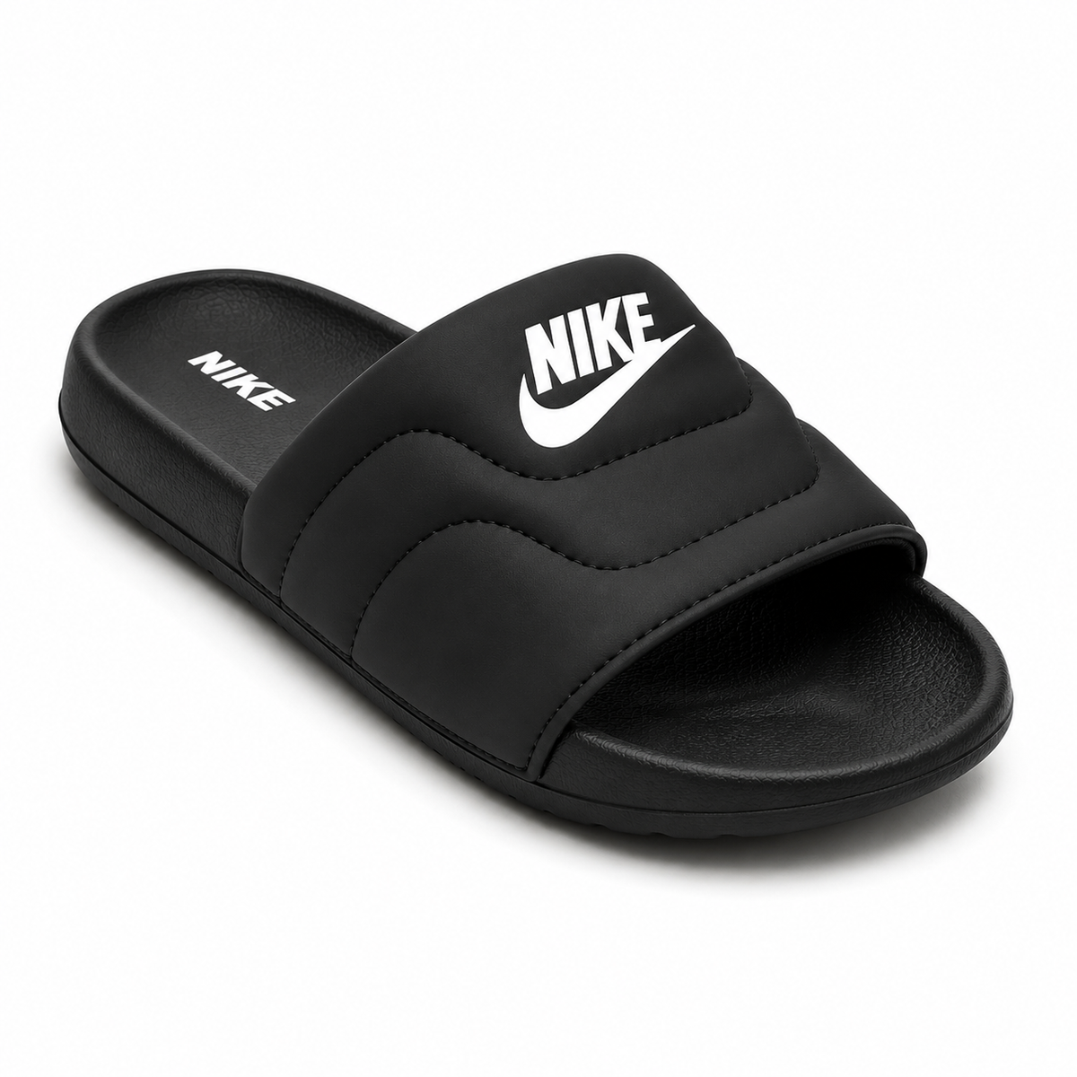 Premium Comfort Slides – Black Stylish Cushioned Slip-On Sandals