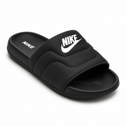 Premium Comfort Slides – Black Stylish Cushioned Slip-On Sandals