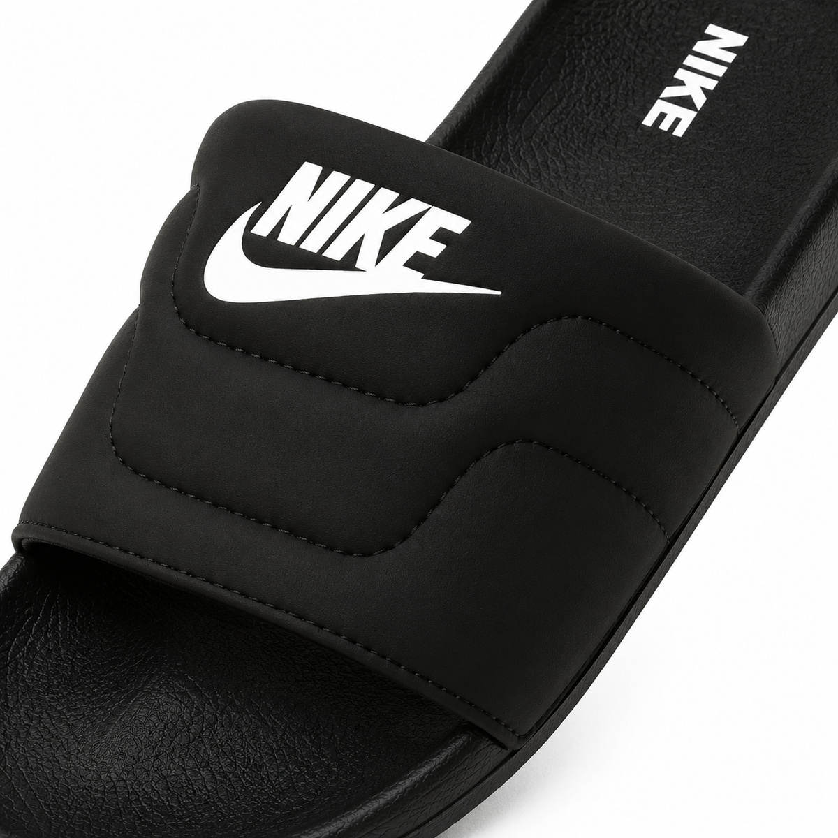 Premium Comfort Slides – Black Stylish Cushioned Slip-On Sandals