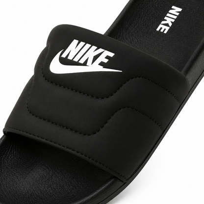 Premium Comfort Slides – Black Stylish Cushioned Slip-On Sandals
