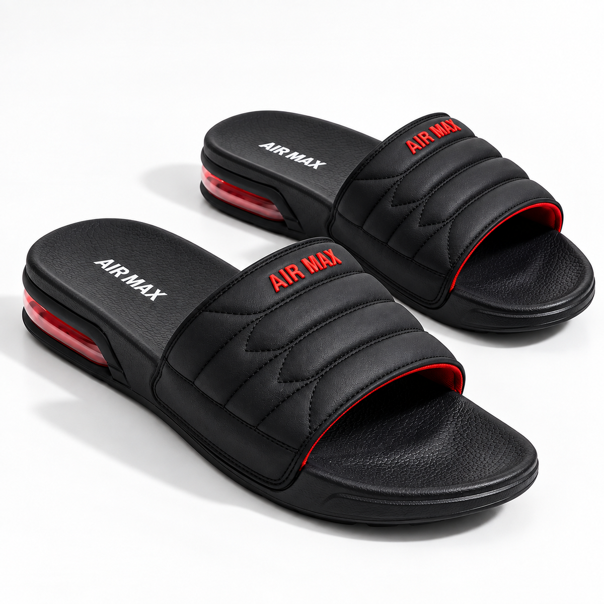 Black Slides for Men | Comfortable Casual Slippers & Chappal